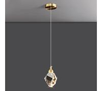 1 Luci Brass Cucina Isola Crystal Affermazione Luce a Sospensione, Apparecchiatura dell'illuminazione a Sospensione cristallina per Cambio di Ristorante per la Camera da Letto per Camera da Letto
