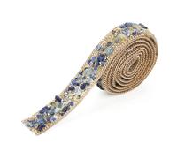 1 m da 2 cm a filo a nastro in di cristalli di strass cristalli Rinstone Ferro su patch per scarpe da abbigliamento Scarpe da matrimonio Accordi floreali Decorazione (Blue + perle d'oro + catena