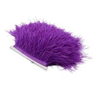 1 m di soffice piuma di struzzo bianca, frangia, 8-10 cm, decorazione per feste nuziali, nastro di piume per abiti, cucito e artigianato - 34 magenta - 1 metro