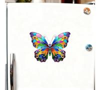 1 magnete colorato a forma di farfalla in acrilico, 8 cm, in vetro colorato, decorazione per amore, adesivo magnetico creativo per casa, cucina, regalo per festival e souvenir/X24