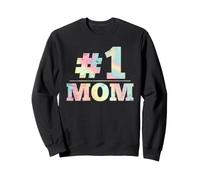 #1 Mamma Numero Uno Madre Donne Grafiche Distressed Felpa