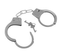 1 manette giocattolo per bambini con 2 chiavi, manette, manette per adulti, simulate manette della polizia, giocattoli per polizia, oggetti di scena per giochi di polizia