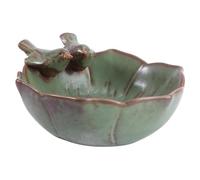 1 mangiatoia per uccelli in plastica, vaso per fiori in ceramica, contenitore per uccelli in ceramica 2025 (verde, taglia unica)