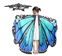 1 mantello a farfalla da donna con 1 maschera per occhi di pizzo, costume da fata da donna, costume da carnevale