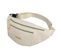 1 marsupio con cerniera con tracolla regolabile, grande tasca con cerniera, borsa a pendolo impermeabile, borsa per cellulare, adatto per sport, shopping, viaggi (beige), beige., taglia unica, Casual