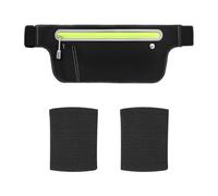 1 Marsupio Sportivo, 1 Paio Di Braccialetti, Marsupio Regolabile, Marsupio Con Cerniera Riflettente, Marsupio Per Cellulare, Adatto Per Sport E Fitness