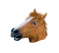1 maschera a testa di cavallo, cappa animale, cappuccio divertente, maschera a testa di cavallo, cappello in lattice, gioco di ruolo, accessori di scena per feste in costume, maschera di Halloween,