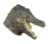 1 maschera in gomma multicolore a forma di coccodrillo, design resistente e realistico, perfetta per Halloween, feste in costume, feste in maschera, carnevale, feste, oggetti di scena per adulti