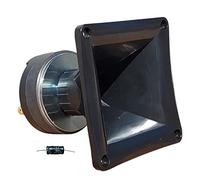 1 MASTER AUDIO DR4TR driver a tromba tweeter a compressione da 11,5 x 11,5 cm da 100 watt rms 200 watt max 8 ohm 99 db per casa party, 1 pezzo + condensatore omaggio