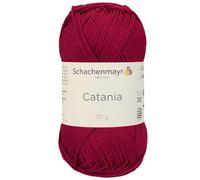 1 matassa/confezione Schachenmayr (SMC) Catania Originals Filato, ogni gomitolo 50 g / 125 m / 100% cotone mercerizzato per maglieria e uncinetto, peso sportivo, 192 - rosso vino