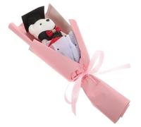 1 Mazzo Bouquet di Orsi di Laurea Rosa per Scuola e Fotografia | Decorativo e Chic, Stoffa, Peluche e Plastica, Accessorio per Festa, Regalo per Diplomati