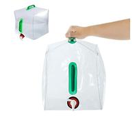 1 mensa pieghevole - Serbatoio 'acqua , da campeggio, in trasparente, con rubinetto pieghevole, borsa morbida per campeggio, escursionismo, zaino in spalla, 28 x 28 x 28 cm