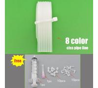 1 metro 4 6 8 Colore CISS INK Tubo in PVC PVC con ghigno del tubo e tappo in gomma compatibili con kit di accessori cis ciss(8 color tube)