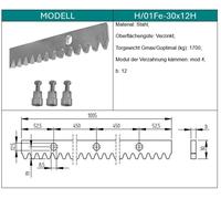 1 Metro Acciaio Dentato Con Fori Zincato Azionamento Cancello Scorrevole 1000 Mm