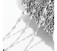 1 metro di catena a maglie a forma di cuore in acciaio inossidabile dorato, realizzata a mano, fai da te, collana, bracciale, cavigliere, forniture per la creazione di gioielli, solido verticale S