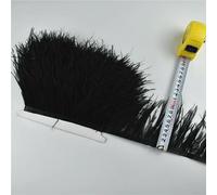 1 metro di piume di struzzo, larghezza 8-10 cm, piume nere per artigianato, frange di piume di struzzo, nastro decorativo Plumas Plume - Colore 2