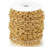 1 metro in acciaio inox catena rolò braccialetto catena O forma gioielli catene colore oro larghezza 7,5 mm