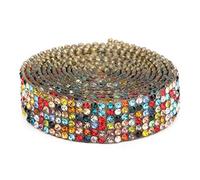 1 Metro Nastri Autoadesivi con Strass, Rotolo di Nastro con Strass in Cristallo Scintillante per Artigianato Fai-Da-Te, Adesivi Glitterati per La Decorazione di Abiti Nuziali (Colorato)