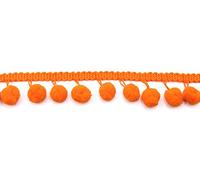 1 METRO Passamaneria frangia pon pon 1 cm altezza 2 cm abbigliamento copertina arredamento vari colori (Arancione)