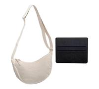 1 Mezza Luna Messenger Bag E 1 Cassa Di Carta Nera, Semplice E Versatile Piccola Borsa, Borsa A Tracolla Moda, Borsa Casual Da Donna.