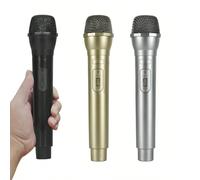 1 microfono simulato, microfono silenzioso, pezzo decorativo artistico con lo stesso aspetto di un microfono professionale per canto, adatto per spettacoli natalizi e feste in maschera, prove sul palc