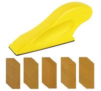 1 microsmerigliatrice con 50 pezzi di carta vetrata, levigatrice a mano, fogli di carta vetrata, mini levigatrice manuale per legno, utensili per la levigatura manuale per mobili in legno, 5 misure,