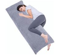 1 MIDDLE ONE Cuscino per tutto il corpo per adulti, cuscino lungo per dormire, grandi cuscini per letto, cuscino grande solido con copertura in velluto, 50 x 137 cm (grigio scuro)