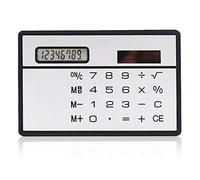1 mini calcolatrice ultra - sottile carta di credito formato 8 cifre portatile solare tasca calcolatrice per ufficio e materiale scolastico (silver)