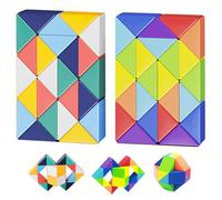 1 Mini Righello Magico, Mini Colorato Serpente Magico, composto di 24 Blocchi Giocattolo Twist Cubo Puzzle Gadget Bambini Regalini Fine Festa Compleanno per Ragazzi, colori dell'arcobaleno