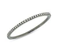 1 MM Diamante Fascia 14K Massiccio Oro Nero Rodio Anello Sottile Accatastabile