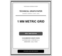 1 mm Metric Grid Technical Graph Paper Notebook - Gray Grid Edition: 8.25 x 11 Large-Format Engineering, Mathematics, Science and Design Hardcover Workbook | 124 Pages
