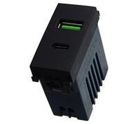 1 MODULO DOPPIA PRESA USB 2.0 TIPO A E 3.1 TIPO C, NERO, COMPATIBILE CON VIMAR ARKE', 2 PRESE USB A 5VDC 2,1A, MODULI E FRUTTI 100% COMPATIBILI, MATERIALI DI ALTA QUALITA'