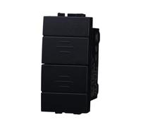 1 MODULO INTERRUTTORE DOPPIO SALISCENDI, NERO, COMPATIBILE CON BTICINO LIVING, INTERBLOCCATO, PER TAPPARELLE AVVOLGIBILI, MODULI E FRUTTI 100% COMPATIBILI, MATERIALI DI ALTA QUALITA'