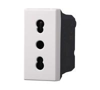 1 MODULO PRESA BIPASSO, BIANCO, COMPATIBILE CON BTICINO AXOLUTE, PRESA 220V 230V 10A 16A, BIVALENTE, MODULI E FRUTTI 100% COMPATIBILI, MATERIALI DI ALTA QUALITA'