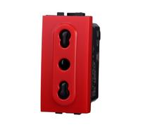 1 MODULO PRESA BIPASSO, ROSSA, COMPATIBILE CON BTICINO LIVING, PRESA 220V 230V 10A 16A, BIVALENTE, MODULI E FRUTTI 100% COMPATIBILI, MATERIALI DI ALTA QUALITA'