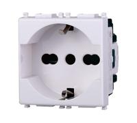 1 MODULO SCHUKO, BIANCO, COMPATIBILE CON VIMAR PLANA, PRESA 220V 230V 10A 16A, STANDARD TEDESCO, MODULI E FRUTTI 100% COMPATIBILI, MATERIALI DI ALTA QUALITA'