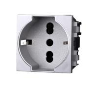 1 MODULO SCHUKO, GRIGIO, COMPATIBILE CON BTICINO LIVING, PRESA 220V 230V 10A 16A, STANDARD TEDESCO, MODULI E FRUTTI 100% COMPATIBILI, MATERIALI DI ALTA QUALITA'