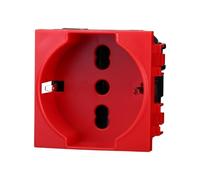 1 MODULO SCHUKO, ROSSA, COMPATIBILE CON BTICINO LIVING, PRESA 220V 230V 10A 16A, STANDARD TEDESCO, MODULI E FRUTTI 100% COMPATIBILI, MATERIALI DI ALTA QUALITA'