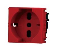 1 MODULO SCHUKO, ROSSA, COMPATIBILE CON VIMAR PLANA, PRESA 220V 230V 10A 16A, STANDARD TEDESCO, MODULI E FRUTTI 100% COMPATIBILI, MATERIALI DI ALTA QUALITA'