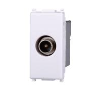 1 MODULO SPINA ANTENNA TV, BIANCO, COMPATIBILE CON VIMAR PLANA, SPINA CON CONNETTORE DIAMETRO 9,5MM, MODULI E FRUTTI 100% COMPATIBILI, MATERIALI DI ALTA QUALITA'