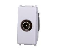 1 MODULO SPINA ANTENNA TV PASSANTE, BIANCO, COMPATIBILE CON VIMAR PLANA, SPINA PASSANTE CON CONNETTORE DIAMETRO 9,5MM, MODULI E FRUTTI 100% COMPATIBILI, MATERIALI DI ALTA QUALITA'