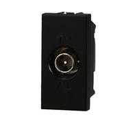 1 MODULO SPINA ANTENNA TV PASSANTE, NERO, COMPATIBILE CON BTICINO AXOLUTE, SPINA PASSANTE CON CONNETTORE DIAMETRO 9,5MM, MODULI E FRUTTI 100% COMPATIBILI, MATERIALI DI ALTA QUALITA'