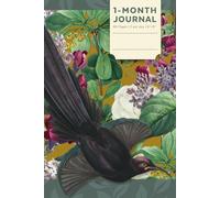 1-Month Journal: Daily Pages with Dotted Grid on the Left, Guided Structure on the Right | Vintage Large Bird, Cream Paper