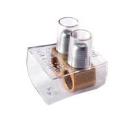 1 Morsetto forbox doppio, bipolare, sezione 2x 25mm² 25mmq, 2 poli, morsetto per cablaggio forbox, campanelle, in policarbonato e ottone, per scatole di derivazione, 500V 101A