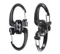 1 moschettone a doppia chiusura con corpo girevole nero 26x65x10 mm