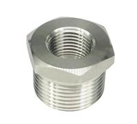 1" NPT Male x 1/2" NPT Female 304 Stainless Steel Reducing Bush Forged Pipe Fitting 3000 PSI Water Gas Oil