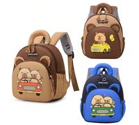 1 nuovo zaino grande e piccolo carino, motivo capibara, può essere portato su una spalla, chiusura con cerniera liscia, alla moda e casual, adatto per la scuola quotidiana, i viaggi e lo sport all'ape