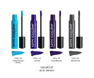 1 NYX Liquid Suede Cream Lipstick - Set Completo "LSCLSET07 - Blu Smokey"