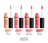 1 NYX Morbido Opaco Labbra Crema Rossetto Set - Completo Misura " SMLCSET03 -
