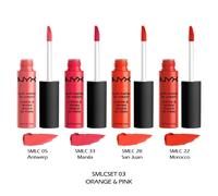 1 NYX Morbido Opaco Labbra Crema Rossetto Set - Completo Misura " SMLCSET03 -